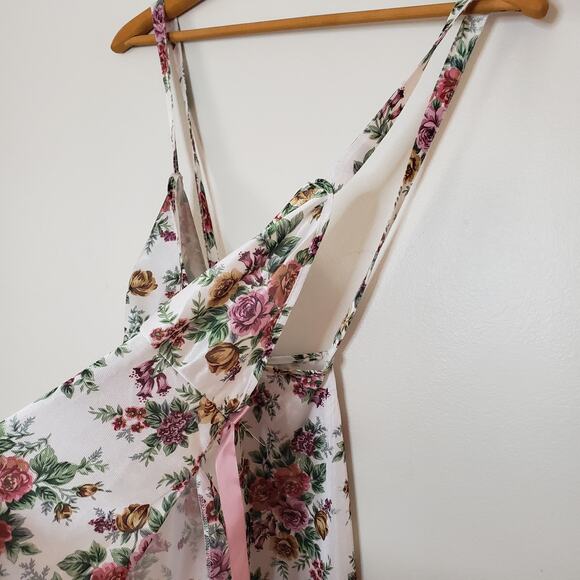 Vintage Romantic Floral Chemise & Panties Sexy Set Bows Size Large - Picture 7 of 8